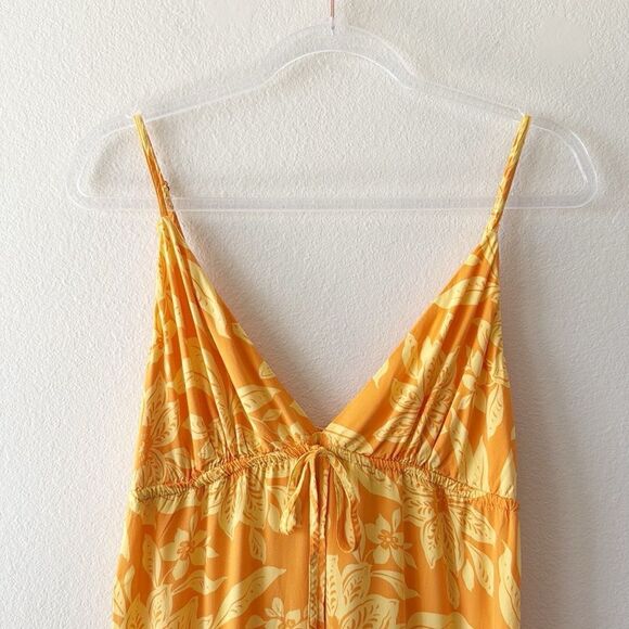 L Space Jenevieve Yellow Floral Maxi Dress Boho Tropical Hawaiian Beach Dress - Picture 4 of 15